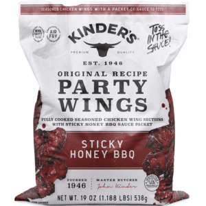 Kinder's Sticky Honey BBQ Frozen Chicken Wings, 19 oz Bag