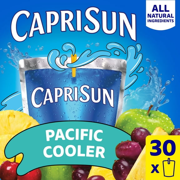 Capri Sun Variety Pack with Fruit Punch, Strawberry Kiwi & Pacific Cooler Juice Box Pouches, 30 Ct Box, 6 fl oz Pouches, Liquids