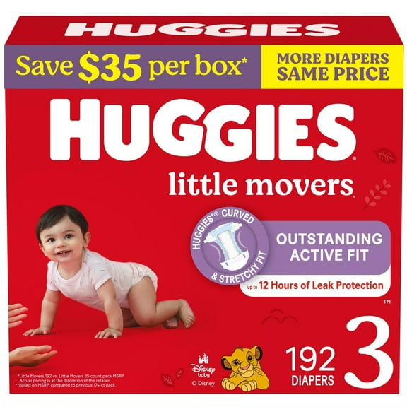 Huggies Little Movers Baby Diapers Size 3; Count 76